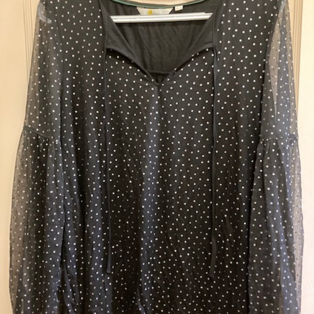 Boden Black with Silver Dots, LS Jersey top - Picture 2 of 7